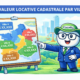 Illustration Fiscallia avec la mascotte Fiscallio présentant la valeur locative cadastrale par ville à travers une carte comparant plusieurs villes et leurs niveaux de taxation.