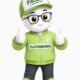 Mascotte Fiscallia avec lunettes et pouces levés portant un blouson vert clair marqué « Plafonnement », sur fond transparent dans un style 3D ludique et moderne.