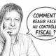 Dessin noir et blanc représentant un expert en fiscalité avec une bulle indiquant « Comment réagir face au contrôle fiscal ? », illustration pour un article ou une publication sur les bonnes pratiques lors d'un contrôle fiscal.
