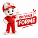 Illustration 3D moderne représentant la mascotte Fiscallia vêtue de rouge, souriante et pointant du doigt le slogan « On vous forme ». Le personnage apparaît seul sur un fond épuré, dans un style ludique, dynamique et professionnel, illustrant les formations proposées par Fiscallia.