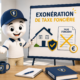 Illustration 3D ludique représentant la mascotte Fiscallia présentant les dispositifs d'exonération de taxe foncière devant un tableau illustré. La scène met en avant une habitation, un avis de taxe foncière barré et un symbole de validation, dans un style moderne, épuré et pédagogique, afin d'illustrer les exonérations temporaires ou permanentes de taxe foncière.
