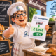 Illustration Fiscallia montrant un boulanger satisfait après la réduction de 12 % de sa taxe foncière, passée de 2 880 € à 2 535 €.